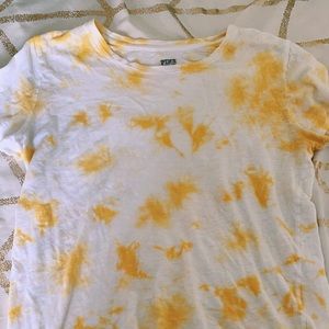 PINK yellow tie dye short sleeve